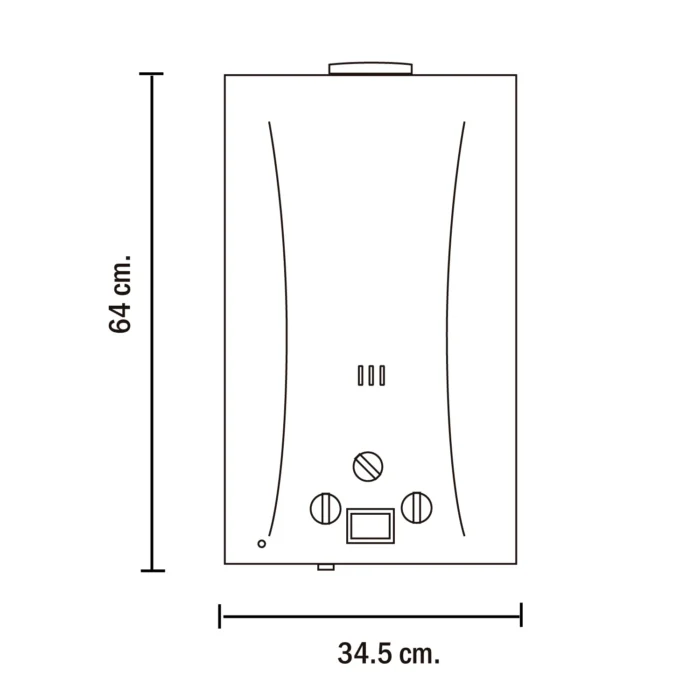 Terma a gas de 10 Lts/min. Top – Tiro Natural Aquamaxx - Imagen 3